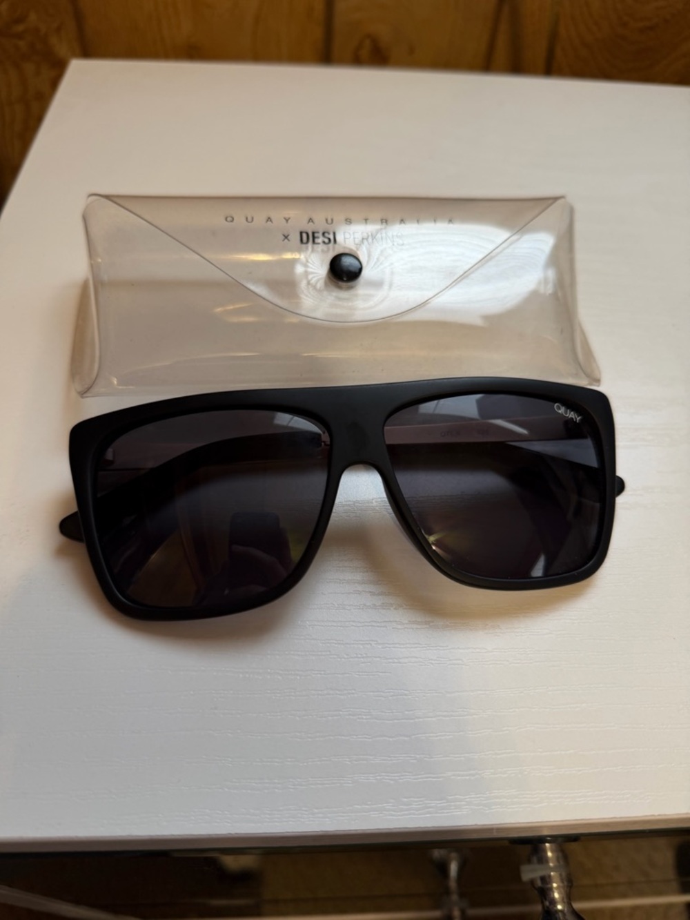 Quay Australia Matte Black Shield Sunglasses for Men